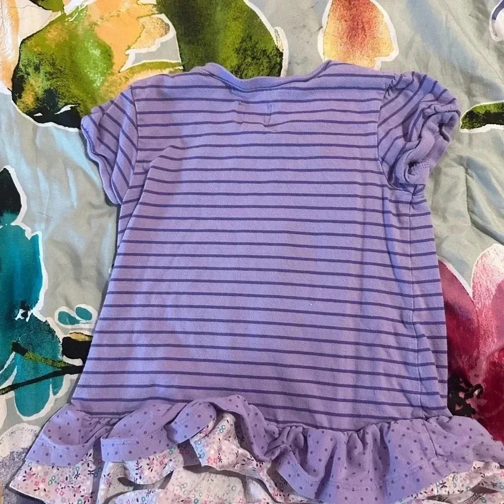 Children’s place size 4t purple striped shirt - Picture 2 of 3
